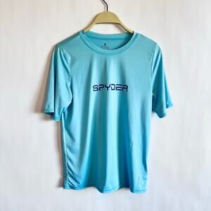 SPYDER UNISEX  SURF SWIM SHORTSLEEVE CREW NECK ATHLETIC SHIRT LIGHT BLUE SIZE L